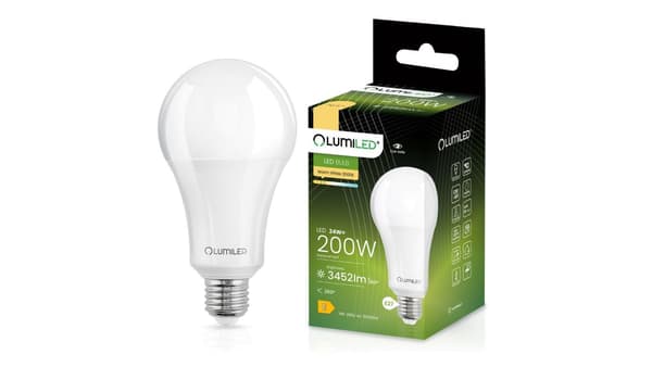 LED-lampa E27 A80 24W = 200W 3452lm 3000K Värme 260 CCD LUMILED