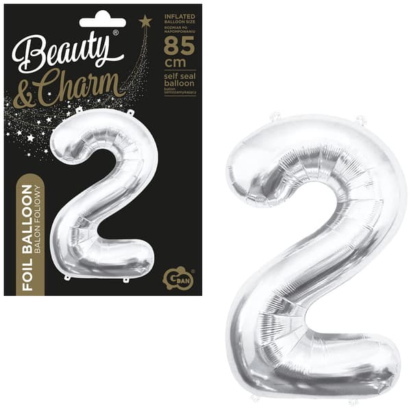 Folieballong Godan Nummer 2, silver, 85 cm 85cal (BC-HSR2)