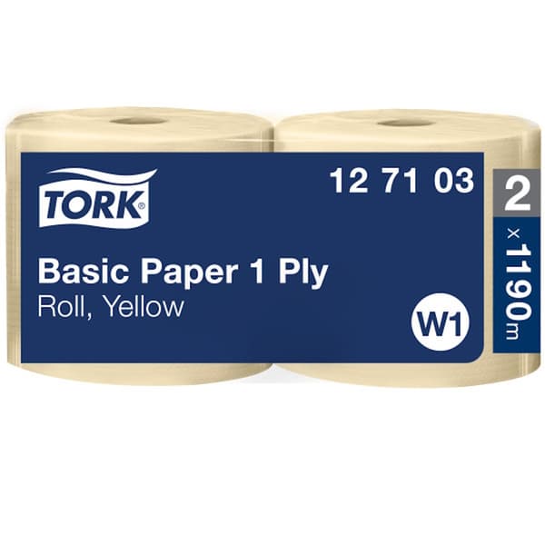 Tork Tork - Stor rulle papirrenser, 1 lag, universal - gul