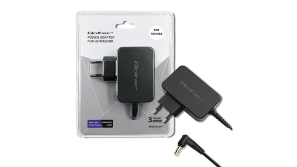 Qoltec Laptop Ultrabook Adapter til Toshiba 45W | 19V | 2.37A | 5.5*2.5