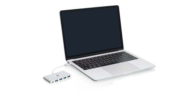 IOGEAR USB-C till 4-portars USB-A-hubb med PD Pass-Thru