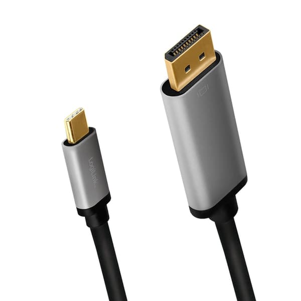 USB-kabel LogLink USB-C - HDMI 1,8 m Sort/Sølv (CUA0100)
