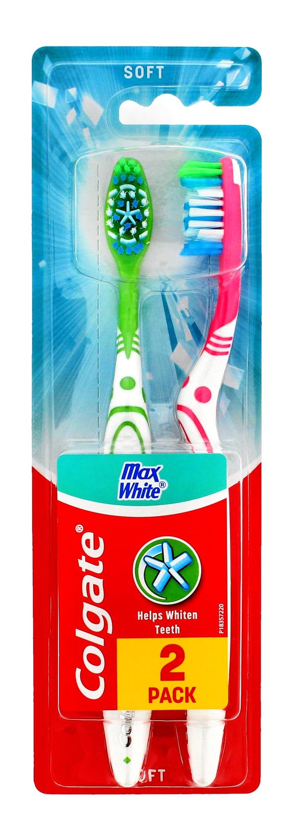 Colgate Tandbørste MaX White blødhed 1+1 gratis