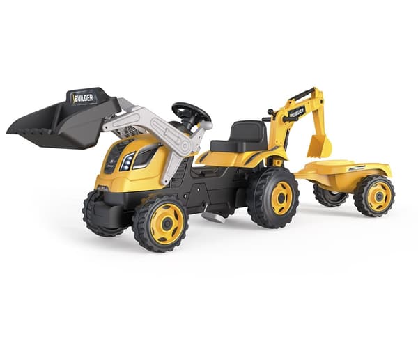 PROMO Tramptraktor Max släp, tak, grävmaskin 710304 SMOBY