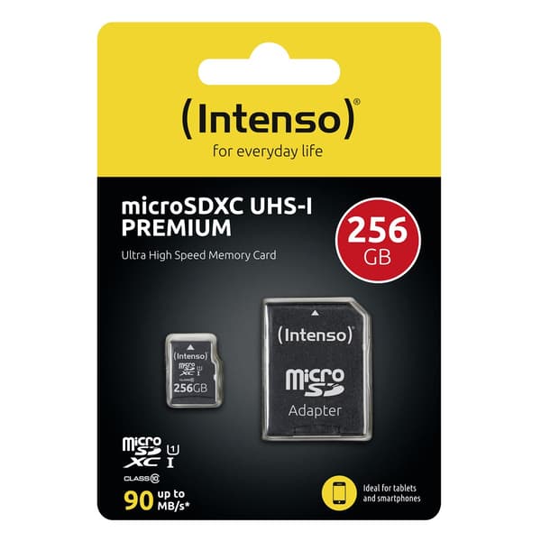 Intenso microSDXC-kort 256 GB C10 UHS-I Premium + adapter