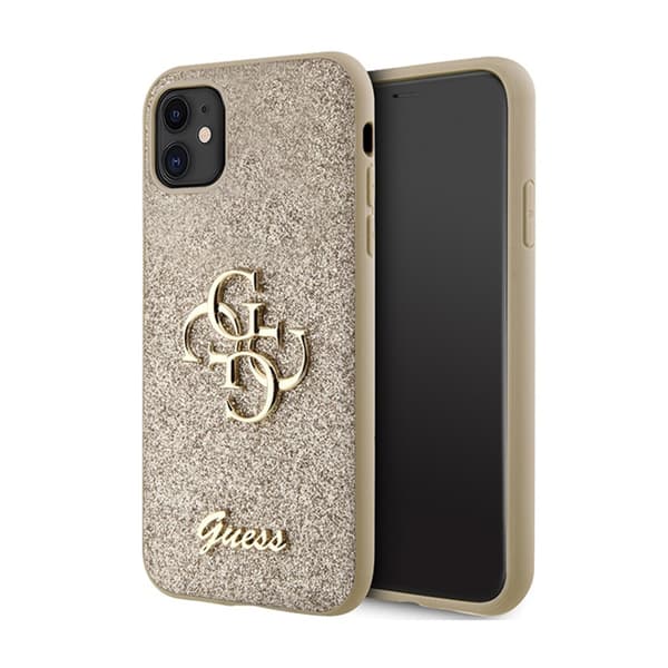 Originalt GUESS Hardcase GUHCN61HG4SGD til iPhone 11 (Fixed Glitter Big 4G / guld)
