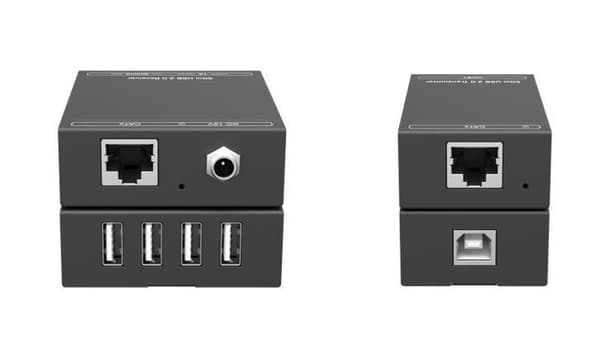 Vivolink USB 4-portars förlängningssats via Ethernet-kabel.