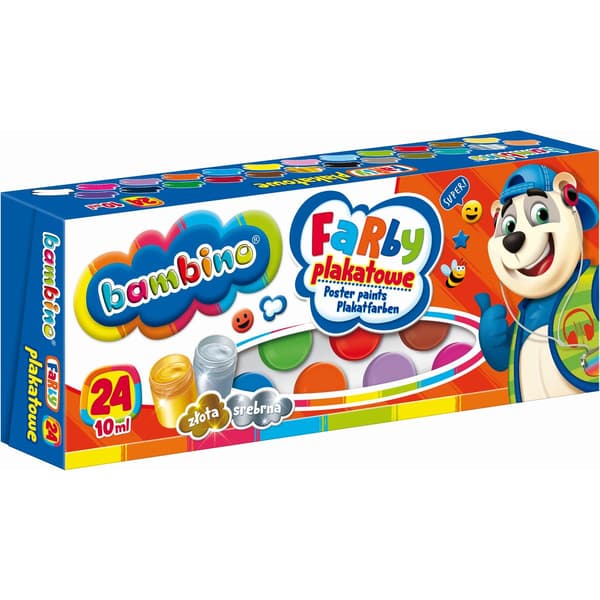 MÅLARFÄRG PLAK 24COL 10ML FO BAMBINO PUD 1/5