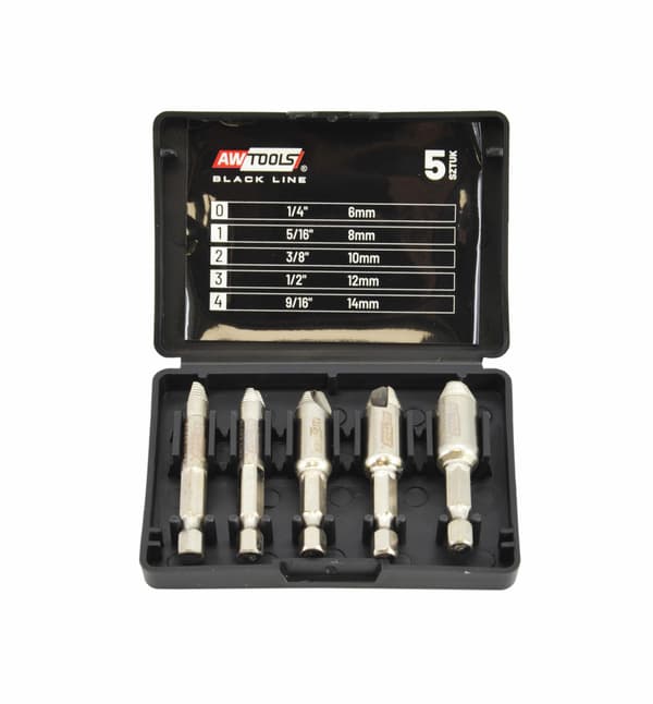 AWTOOLS SÆT MED GRAFER TIL RIPPET SRUB/MÆRKER 5 ELEMENT. SORT LINJE