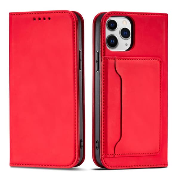 Magnetisk kortholder til iPhone 12 Pro etui kortholder rød