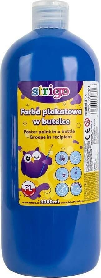 Affischfärg i flaska 1000ml blå STRIGO