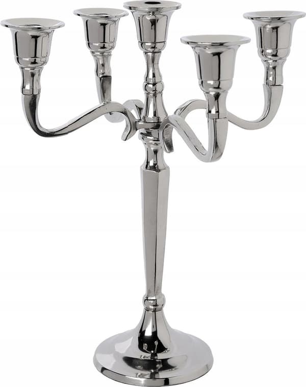 Atmosphera ljusstake i metall, silver, 22 cm