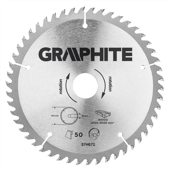 Graphite rundsav 190x30x3,2mm 50z. - 57H672