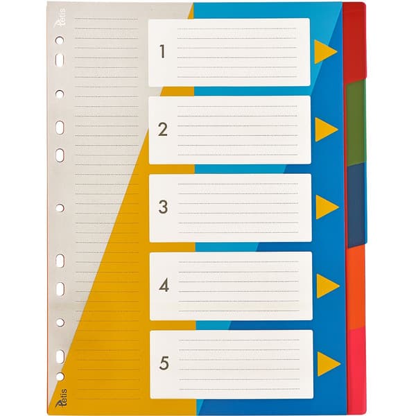 A4 PP numeroidut välilehdet 1-5 BP630-5