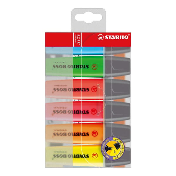 Overstregningstusch Boss 70 etui 6 farver STABILO