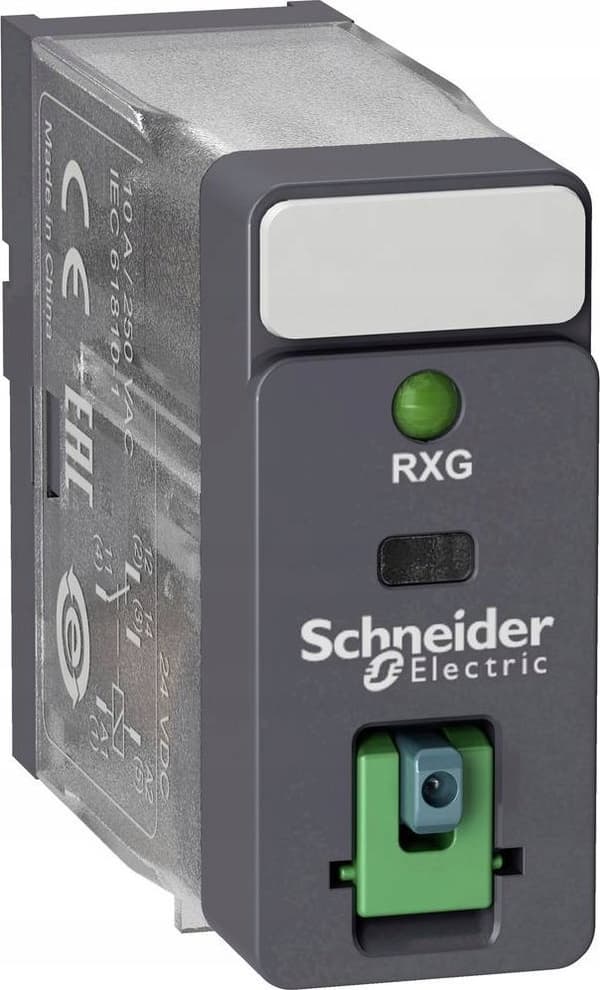Schneider gränssnittsändare med tryckknapps-LED-test 24VDC 10A 1c/o RXG12BD