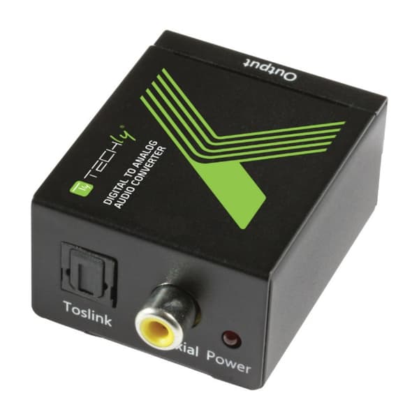 TECHLY 301139 Techly Toslink SPDIF digital konverter, koaksial lyd til stereo analog RCA L/R