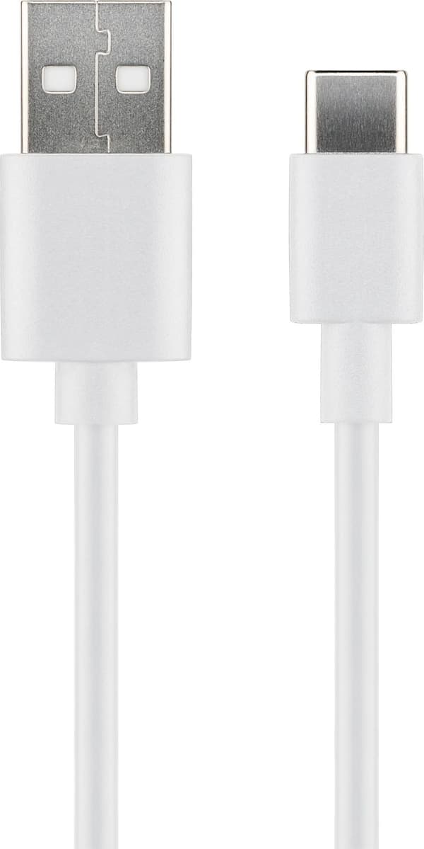 MicroConnect USB-C til USB2.0 A-kabel, 0,5 m hvid, til synkronisering og opladning, hastighed på 5 Gbit/s. 3A