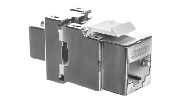 Kontakt-Simon Computerstikindsats Simon Connect RJ45 kat. 5e rustfrit stål (CJ545FM)