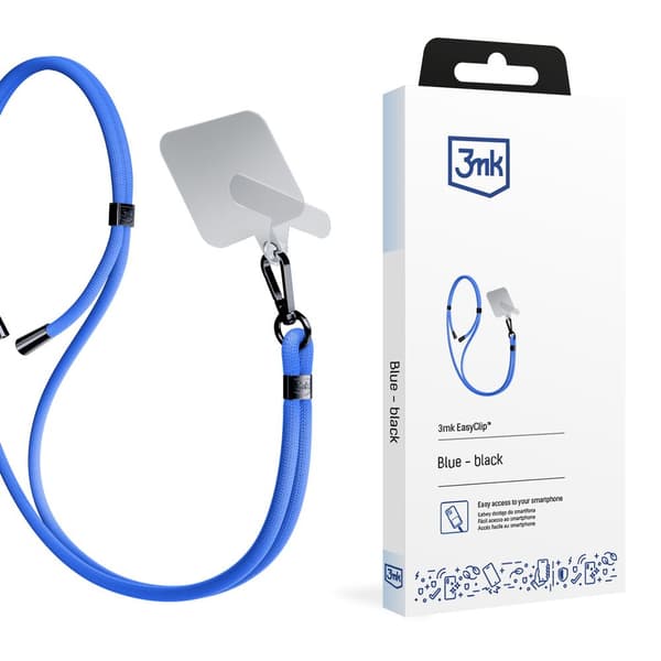3MK EasyClip Blå sort telefon snor