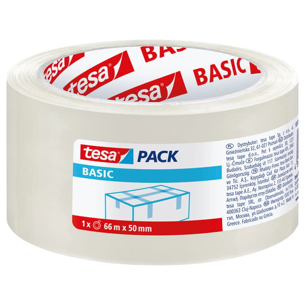Tesa Basic kirkas pakkausteippi 40m 45mm (H5857400)