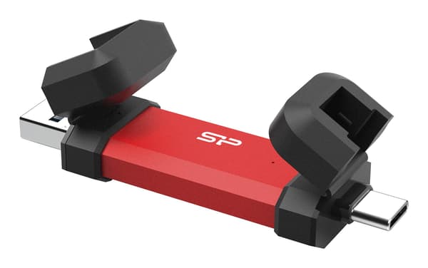 SILICON POWER DS72 250GB ulkoinen SSD USB-A USB-C 1050/850MB/s punainen