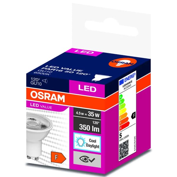 Osram LED 5W GU10 350lm 6500K
