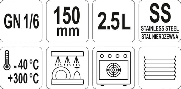 GASTRONORM BEHOLDER GN SS 1/6 150
