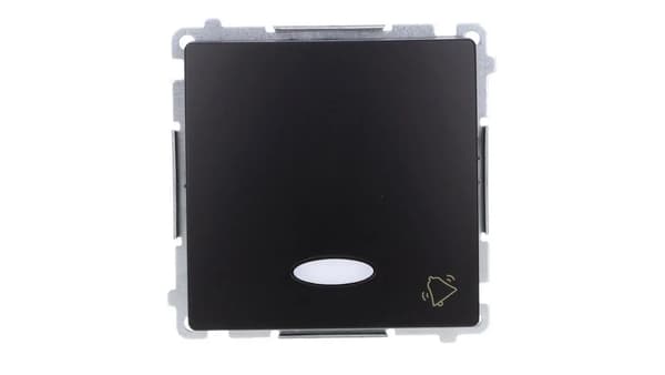 Simon Basic Knappklocka med LED-belysning (modul) 10AX, 250V, snabbkoppling, svart BMD1L.01/49