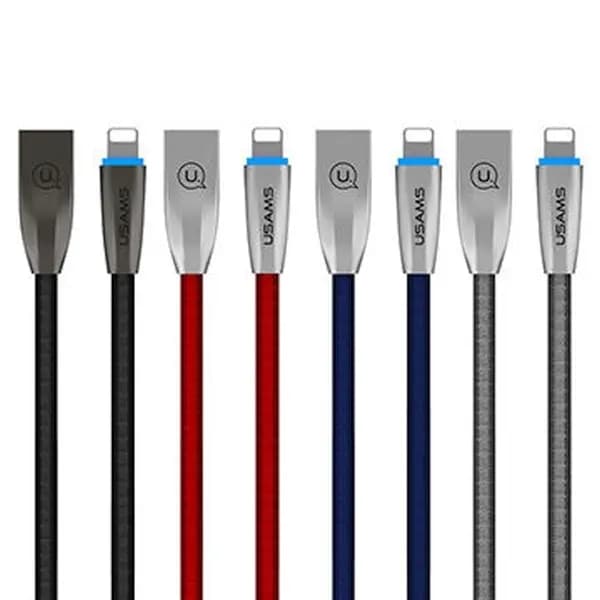 USAMS Flätad kabel U-Light Lightning grå 1,2m IPZSUSB02 (US-SJ182)