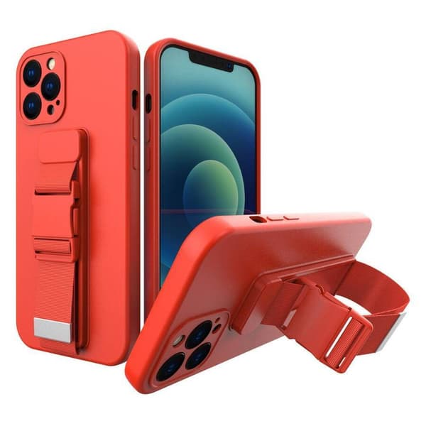Rope Case Silikonfodral med Snoddväska Snoddrem för Redmi Note 11 Pro Röd
