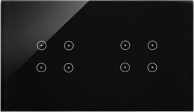 Simon Touch Ramme Touch Panel S54 Touch, 2 Moduler, 4 Berøringsfelter, + 4 Berøringsfelter, Lava Armaturer DSTR244/73