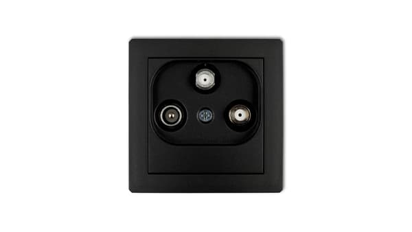 Karlik Antennestikdåse Deco 2 udgange SAT+TV sort mat (12DGSN)