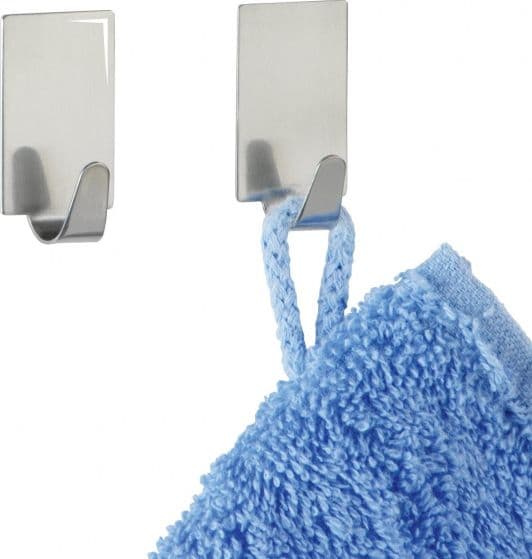 Wenko seinäkoukku 3,4 cm ruostumaton teräs hopea 4 kpl