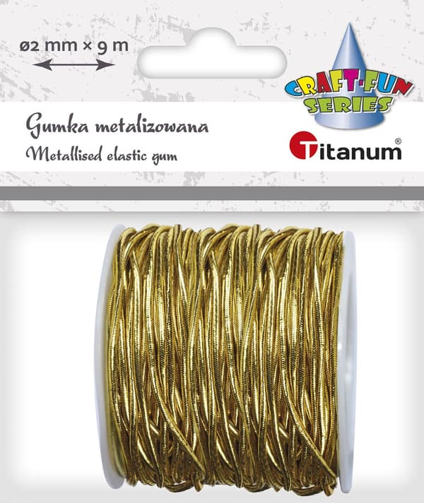 Metalliserat gummiband 2mmx9m guld