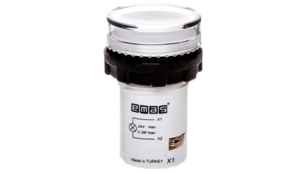 Signallampe MB med LED, monoblok, 24V AC/DC, flad skærm, hvid T0-MBSD024B