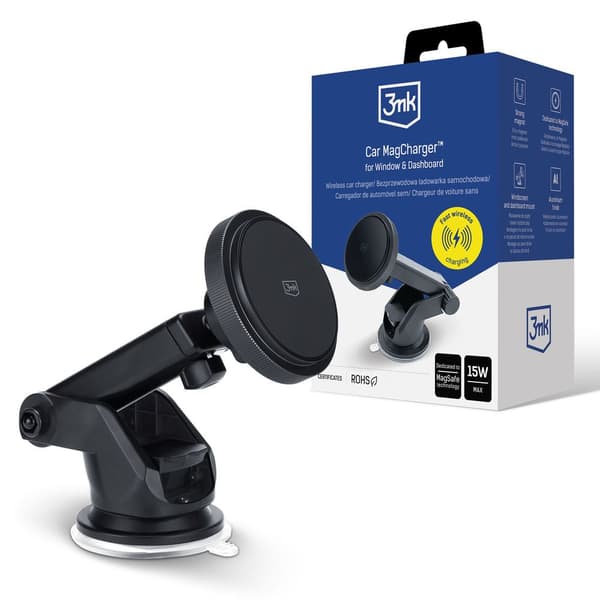3MK TRÅDLØS BIL MAGCHARGER HOLDER TIL VINDUER/PANELER