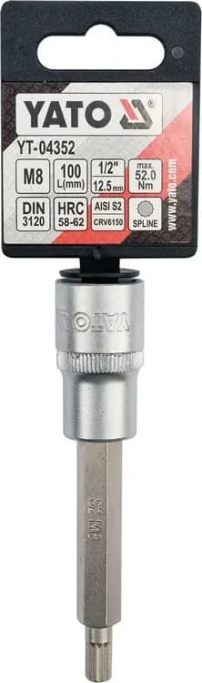 SPLINE-KARAN AVAIN 1/2\" M8 L100MM