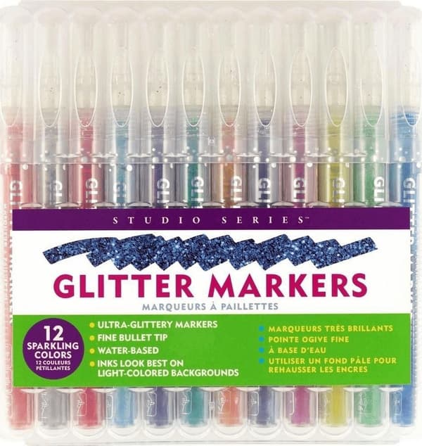 Glitter tuscher 12 farver