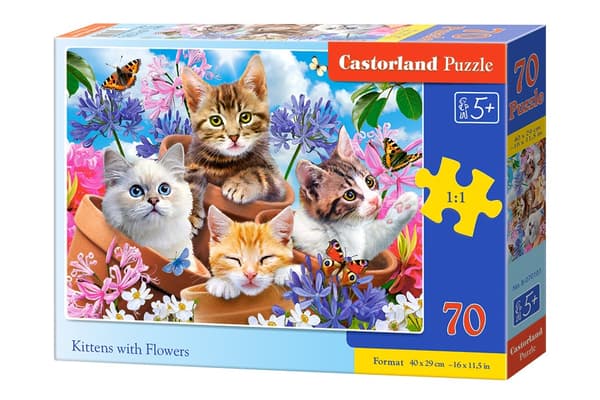 Puslespil 70 stk. Killinger med blomster