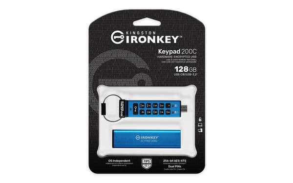 Kingston IronKey Keypad 200C - USB-flashdrev - 128 GB
