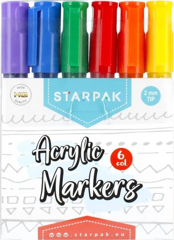 AKRYLMARKØR OKR 6FARV STK WB 12/72