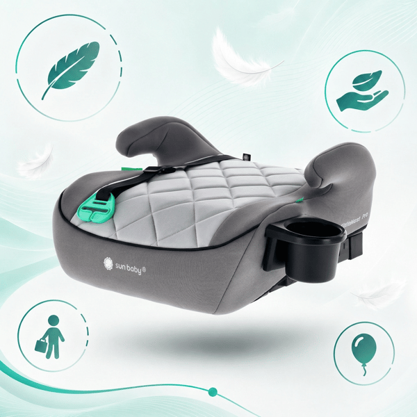 Sun Baby LittleNest Pro ISOFIX-perustuki 125-150 cm, mukiteline, harmaa