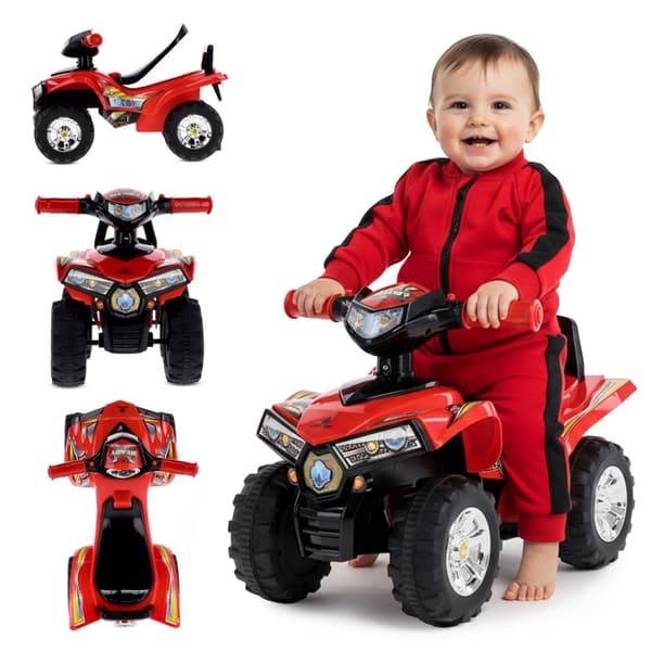 sun baby Quad Gåbil til etårigt barn, Rød