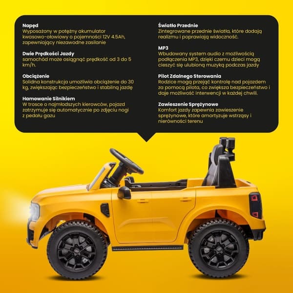 Batteridriven Bil Ford Gul Sun Baby