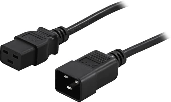 DELTACO jordet apparat-/forlængerkabel, ret IEC 60320  C19 til