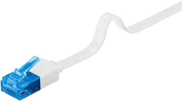 Goobay CAT 6A platt patchkabel, U/UTP, vit kopparledare (CU)