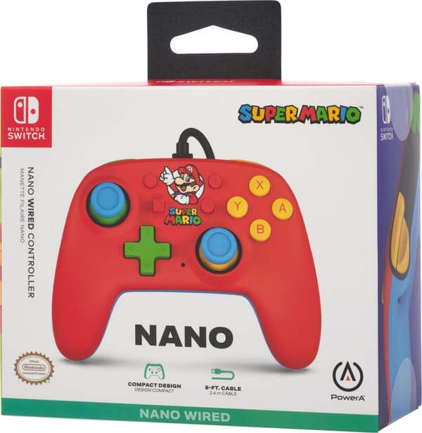 PowerA Nano Wired Controller -peliohjain, Mario Medley, Switch