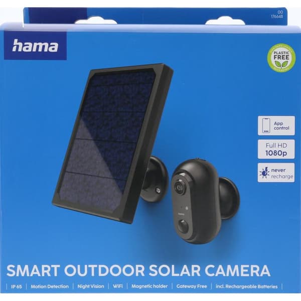 Hama Smart Overvågningskamera Udendørs Solcelle Sort
