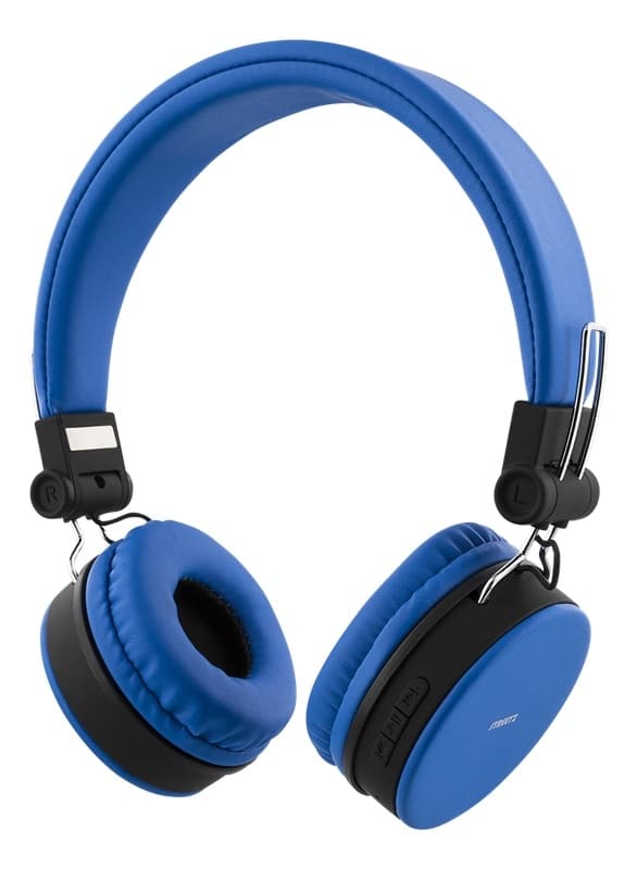 STREETZ Vikbart on-ear BT headset, 3.5 mm, blå